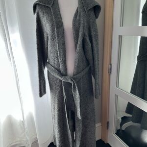 Express Gray Cape with Shawl Collar and Belt